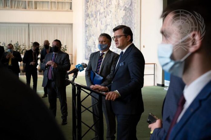 Foreign Minister of Ukraine Briefs Press at UN Headquarters