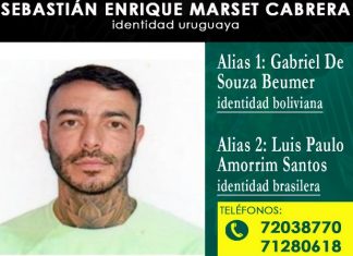 Gobierno de Bolivia ofrece recompensa de 100 mil dólares a quien aporte datos sobre el uruguayo Marset