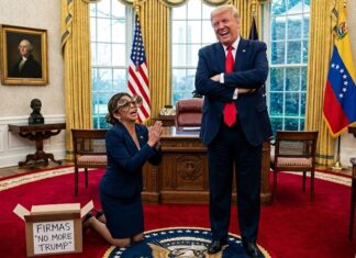 La frágil memoria de Delcy: «Jamás nos arrodillaremos, Sr. Trump». Del orgullo antiimperialista a la humillación y la entrega del petróleo (Video)