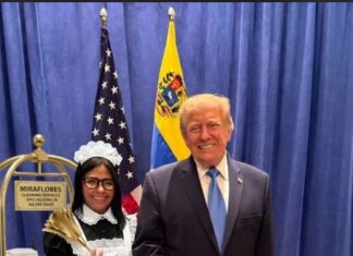 EXCLUSIVA: Se filtra la verdadera imagen diplomática de Delcy Rodríguez como la nueva “mucama todo servicio” del amo Trump